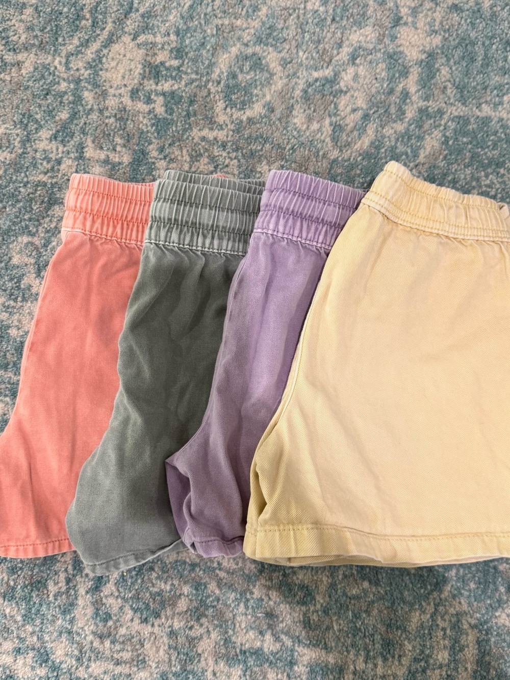 GAP Kids Shorts Set - Coral, Gray, Lavender, Pale Yellow.